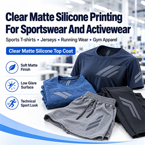 Clear Matte Silicone Printing for Sportswear and Activewear