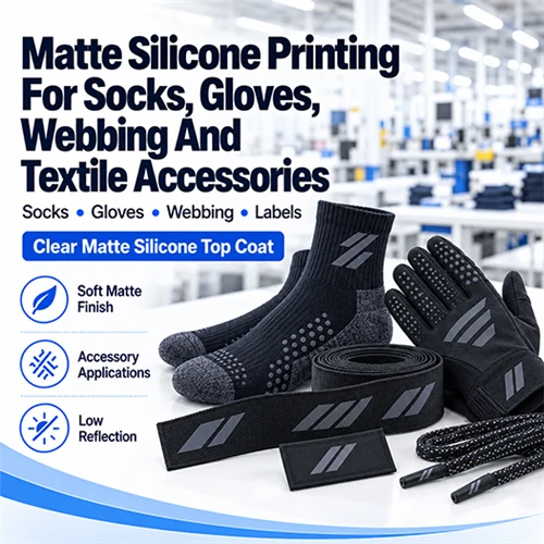 Matte Silicone Printing for Socks, Gloves, Webbing and Textile Accessories