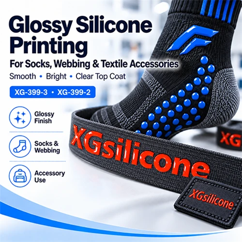 Glossy Silicone Printing for Socks, Webbing and Textile Accessories