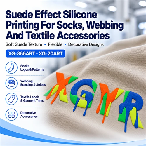 Suede Effect Silicone Printing for Socks, Webbing and Textile Accessories