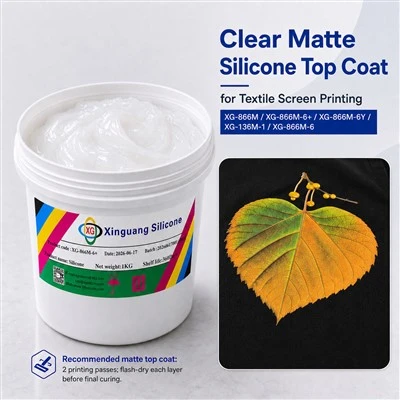 Clear Matte Silicone Top Coat For Textile Screen Printing